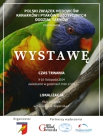 Plakat wystawy kanarków i ptaków egzotycznych